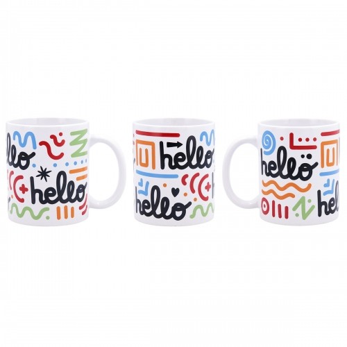 Cup Quid Hello Comics Multicolour Ceramic 330 ml (12 Units) image 2