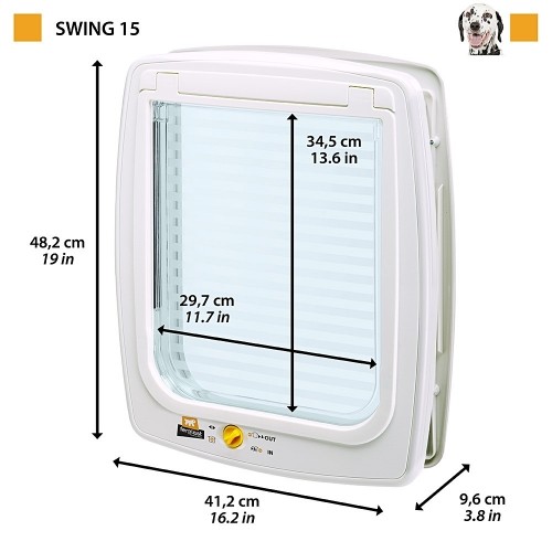 FERPLAST Swing 15 - Large dog door, white image 2