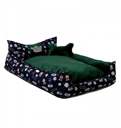 GO GIFT Dog and cat bed XL - green - 100x90x18 cm image 2