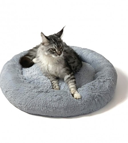 GO GIFT Shaggy grey L - pet bed - 66 x 66 x 10 cm image 2