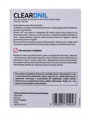 FRANCODEX Clearonil Large breed -  anti-parasite drops for dogs - 3 x 402 mg image 2