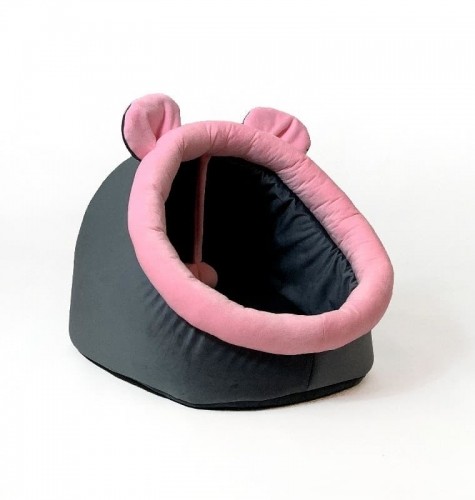 GO GIFT cat bed - graphite-pink - 40x45x34 cm image 2