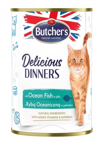 BUTCHER'S Delicious dinners Ocean Fish Chunks in jelly - wet cat food - 400 g image 2