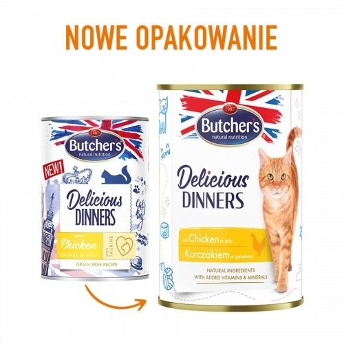 BUTCHER'S Delicious Dinners Chicken Jellied Pieces - wet cat food - 400g image 2