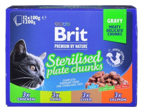 BRIT Premium Cat Sterilised Plate - wet cat food - 12x100g image 2