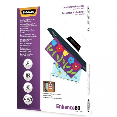 Fellowes, Lamination film, self-adhesive A4 80 mic. 100 pcs. image 2