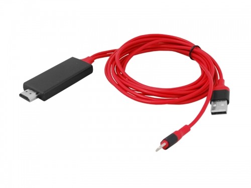 IPHONE MHL HDMI|Zibens + USB 2M kabelis. image 2