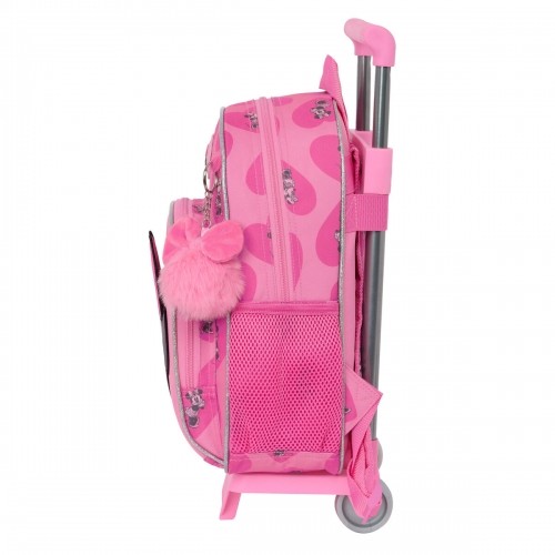 School Rucksack with Wheels Minnie Mouse Loving Pink 28 x 34 x 10 cm image 2