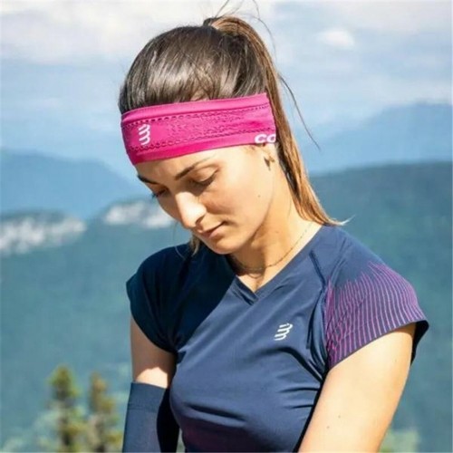 Sports Strip for the Head Compressport Thin On/Off Fuchsia Pink image 2