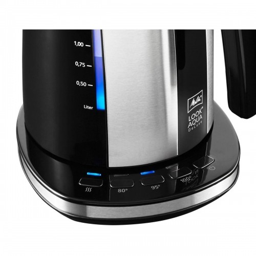Water Kettle and Electric Teakettle Melitta LOOK AQUA DELUXE BLACK EU Black/Silver Stainless steel 2400 W 1,7 L image 2