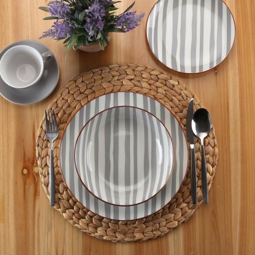 Dinnerware Set Versa Venecia 18 Pieces Grey Porcelain image 2