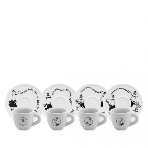 Set of 4 espresso cups BIALETTI CAROUSEL Porcelain 4x 50 ml White image 2
