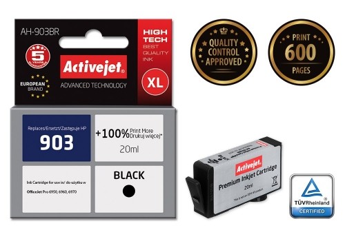 Activejet AH-903BR ink (replacement for HP 903 T6L99AE; Premium; 20 ml; black) image 2