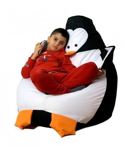 Go Gift Sako bag pouf Penguin black and white L 105 x 80 cm image 2