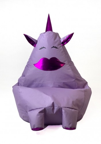 Go Gift Sako bag pouffe Unicorn with mouth purple XXL 140 x 100 cm image 2