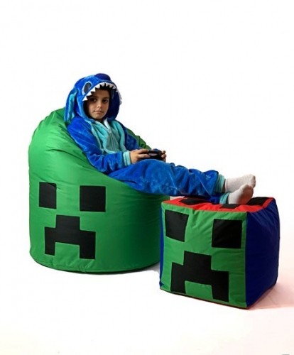 Go Gift Sako bag pouffe Minecraft green XXL 110 x 90 cm image 2