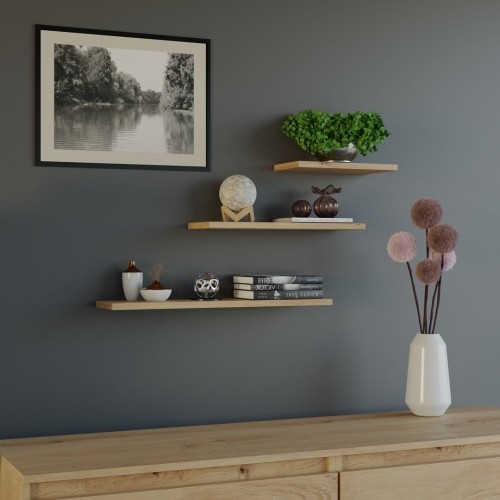 Top E Shop Topeshop TOBI 3P ARTISAN shelve Floating shelf Wall mounted Particle board Oak, Wood image 2