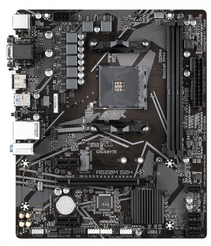 Gigabyte A520M S2H Motherboard - Supports AMD Ryzen 5000 Series AM4 CPUs, 4+3 Phases Pure Digital VRM, up to 5100MHz DDR4 (OC), PCIe 3.0 x4 M.2, GbE LAN, USB 3.2 Gen 1 image 2