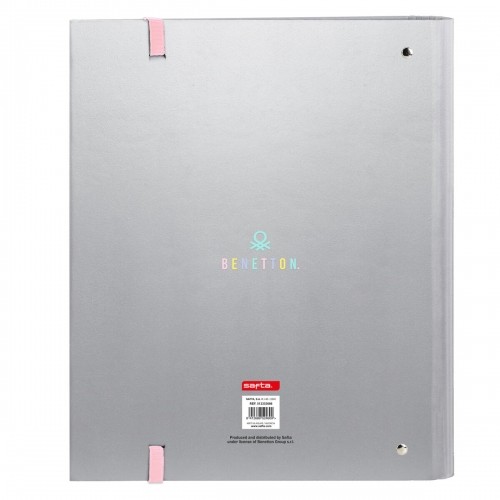 Ring binder Benetton Silver Silver 27 x 32 x 3.5 cm image 2