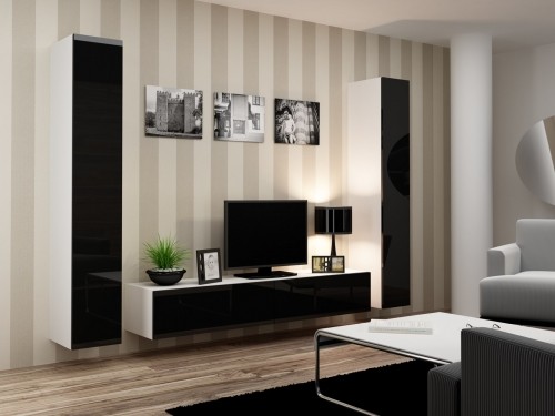 Cama Meble Cama Full cabinet VIGO '180' 180/40/30 white/black gloss image 2