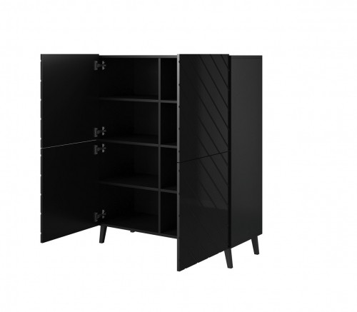 Cama Meble Shelving unit ABETO 100.5 x 40 x 121.5 cm black/gloss black image 2