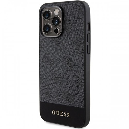 Guess GUHCP15XG4GLGR iPhone 15 Pro Max 6.7" szary|grey hardcase 4G Stripe Collection image 2