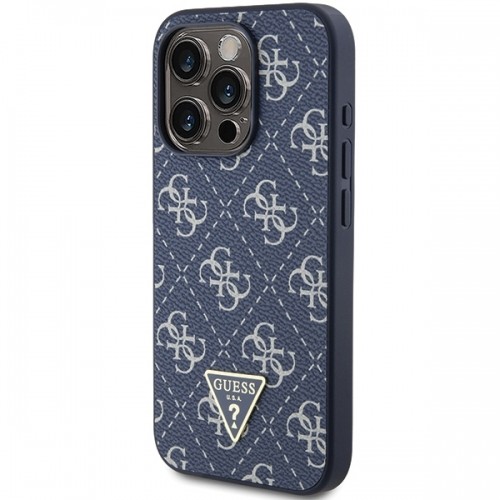 Guess GUHCP15LPG4GPB iPhone 15 Pro 6.1" niebieski|blue hardcase 4G Triangle Metal Logo image 2