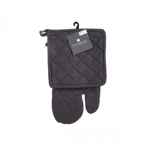 Oven Gloves and Pot Holder Set Atmosphera Cotton Dark grey image 2