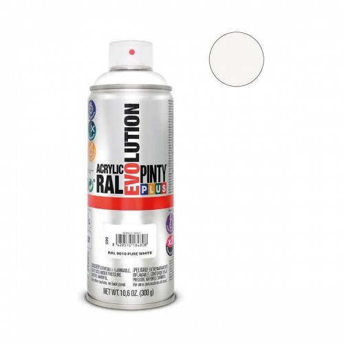 Spray paint Pintyplus Evolution RAL 9010 400 ml Pure White image 2