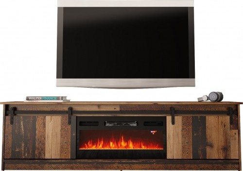 Cama Meble RTV GRANERO + fireplace cabinet 200x56.7x35 old wood image 2