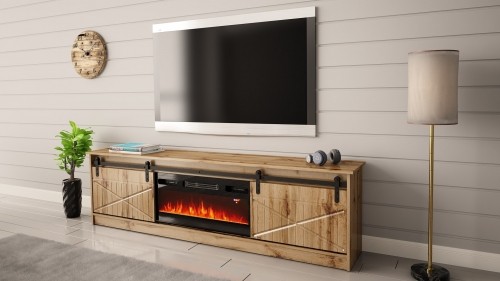 Cama Meble RTV GRANERO + fireplace cabinet 200x56.7x35 oak wotan image 2