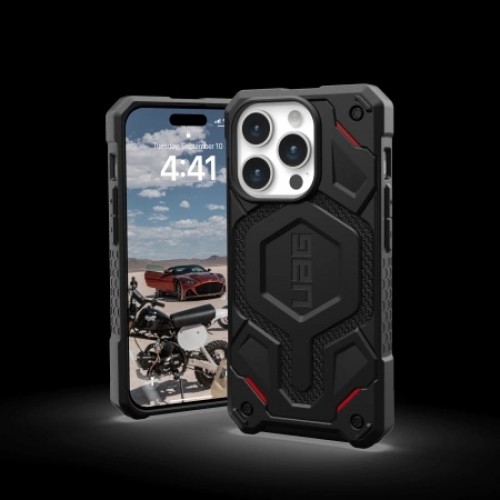 UAG Monarch Pro - protective case for iPhone 15 Pro, compatible with MagSafe (kevlar black) image 2