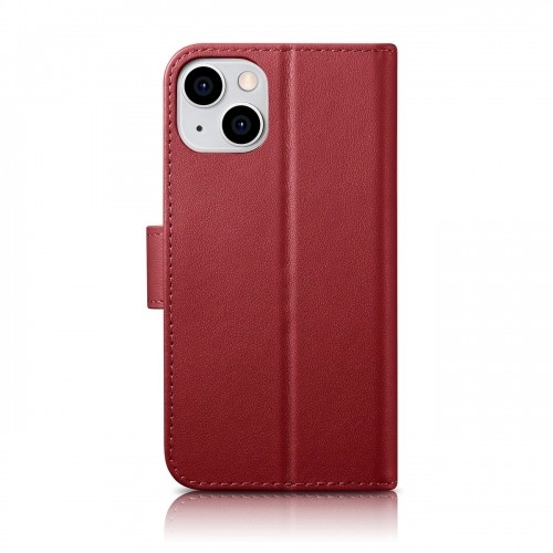 iCarer Wallet Case 2in1 Cover iPhone 14 Plus Anti-RFID Leather Flip Cover Red (WMI14220727-RD) image 2