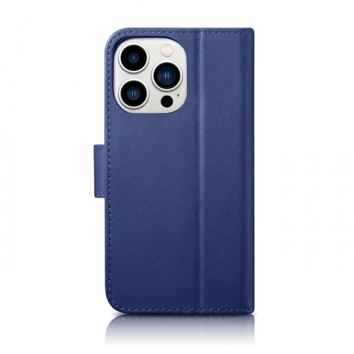 iCarer Wallet Case 2in1 Cover iPhone 14 Pro Leather Flip Case Anti-RFID blue (WMI14220726-BU) image 2