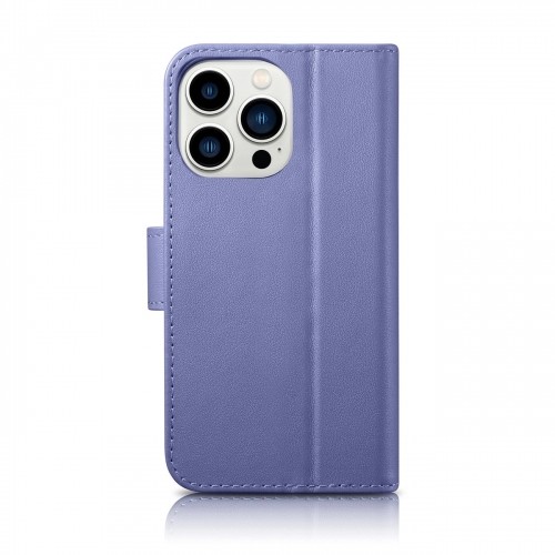 iCarer Wallet Case 2in1 Cover iPhone 14 Pro Anti-RFID Leather Flip Case Light Purple (WMI14220726-LP) image 2