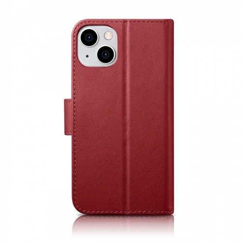 iCarer Wallet Case 2in1 iPhone 14 Leather Flip Case Anti-RFID Red (WMI14220725-RD) image 2