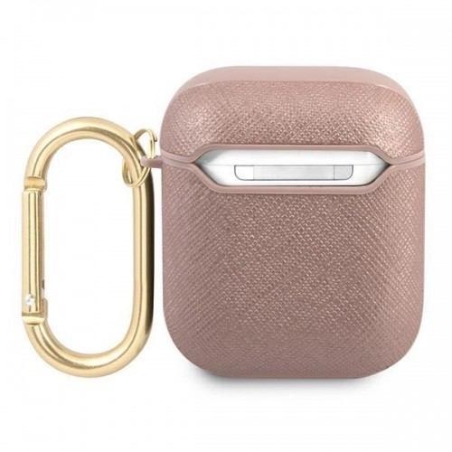 Guess GUA2SASMP AirPods cover pink|pink Saffiano Script Metal Collection image 2