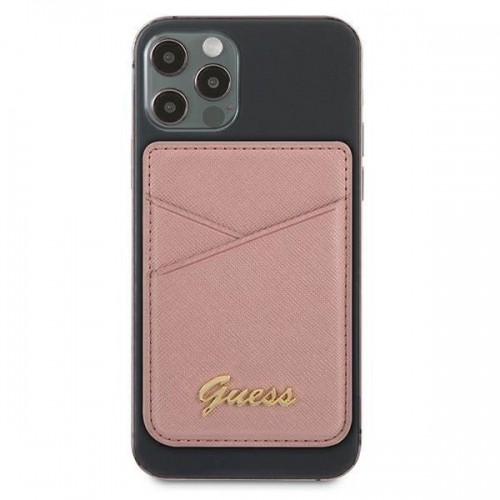 Guess Wallet Card Slot GUWMSSASLPI MagSafe Saffiano pink|pink image 2