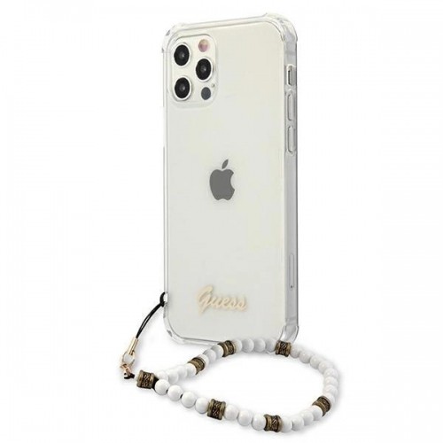 Guess GUHCP12MKPSWH iPhone 12|12 Pro 6.1&quot; Transparent Hardcase White Pearl image 2