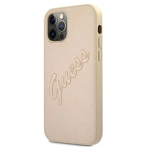 Guess GUHCP12LRSAVSLG iPhone 12 Pro Max 6.7&quot; gold|gold hardcase Saffiano Vintage Script image 2