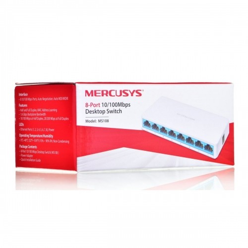 Переключатель Mercusys MS108 Ethernet LAN 10/100 image 2