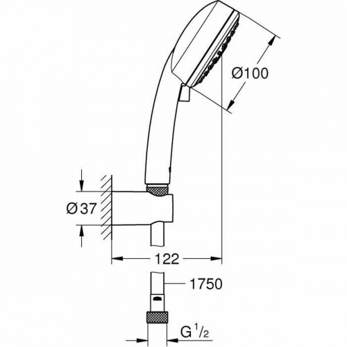 Dušas komplekts Grohe Vitalio Comfort 100 Sarkans Pelēks image 2