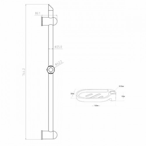 Shower rod Rousseau Нержавеющая сталь 60 cm image 2