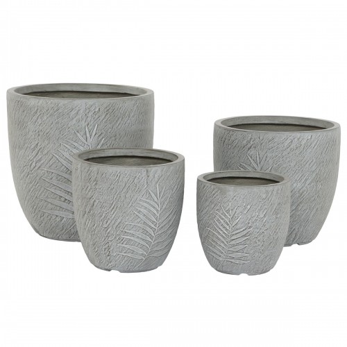 Set of Planters Home ESPRIT Light grey Fibreglass Magnesium 44 x 44,5 x 43 cm (4 Units) image 2