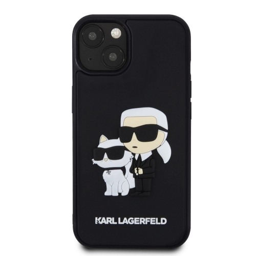 Karl Lagerfeld 3D Rubber Karl and Choupette Case for iPhone 15 Black image 2