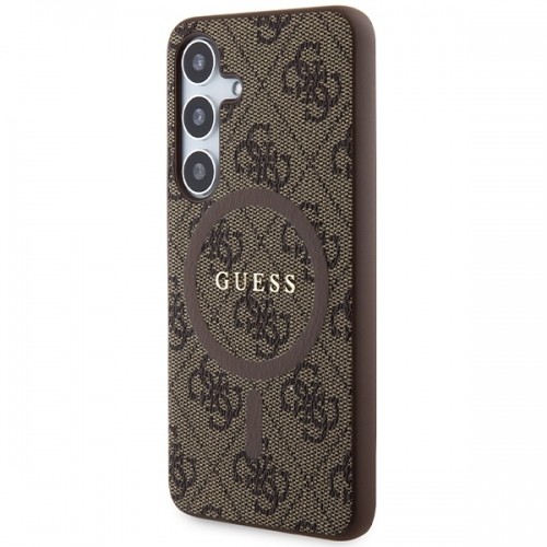 Guess GUHMS24SG4GFRW S24 S921 brązowy|brown hardcase 4G Collection Leather Metal Logo MagSafe image 2