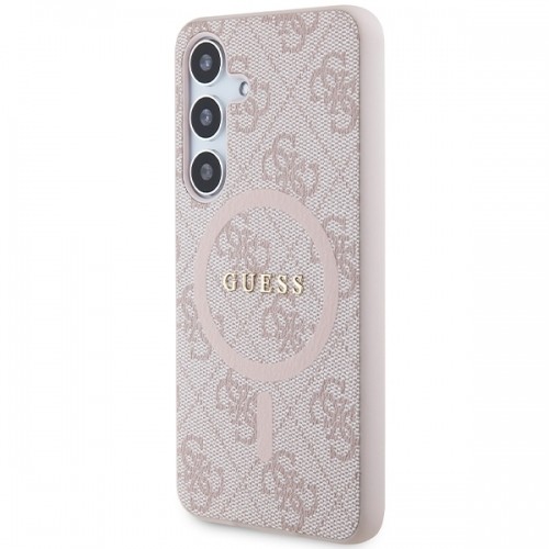 Guess GUHMS24SG4GFRP S24 S921 różowy|pink hardcase 4G Collection Leather Metal Logo MagSafe image 2
