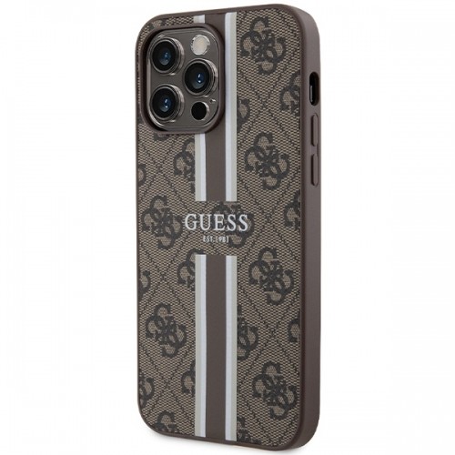 Guess GUHMP15XP4RPSW iPhone 15 Pro Max 6.7" brązowy|brown hardcase 4G Printed Stripes MagSafe image 2