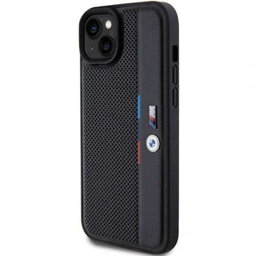 BMW BMHCP15S23PUPVK iPhone 15 | 14 | 13 6.1" czarny|black hardcase Perforated Tricolor Line image 2