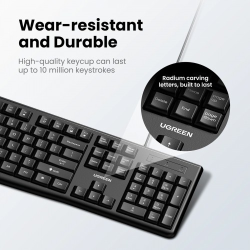 Ugreen MK003 wired keyboard and mouse set - black image 2